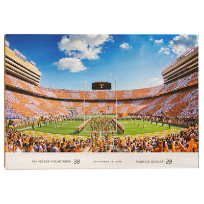 Tennessee Volunteers - Running Through the T UT-FL Score - College Wall Art #Wood