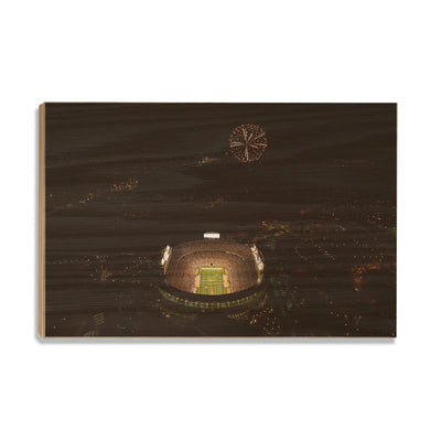 Tennessee Volunteers - Fireworks Aerial - College Wall Art #Wood