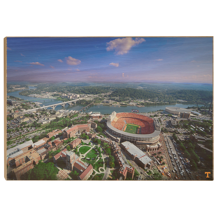 Tennessee Volunteers - Aerial Neyland on the Tennessee River - College Wall Art #Canvas