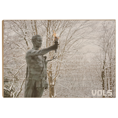 Tennessee Volunteers - Snowy Torchbearer - College Wall Art #Wood