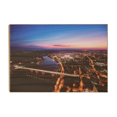 Tennessee Volunteers - Aerial sunset over Neyland - College Wall Art #Wood