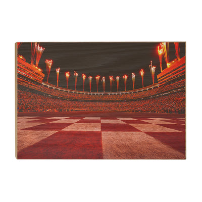 Tennessee Volunteers - Checkerboard End Zone Neyland Fireworks - College Wall Art #Wood