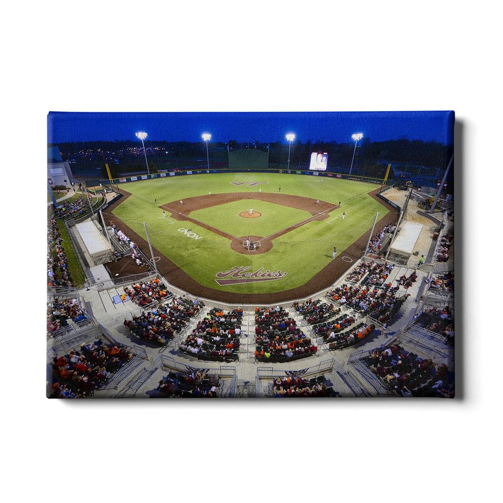 Virginia Tech Hokies - Night Time Union Park - College Wall Art #Canvas