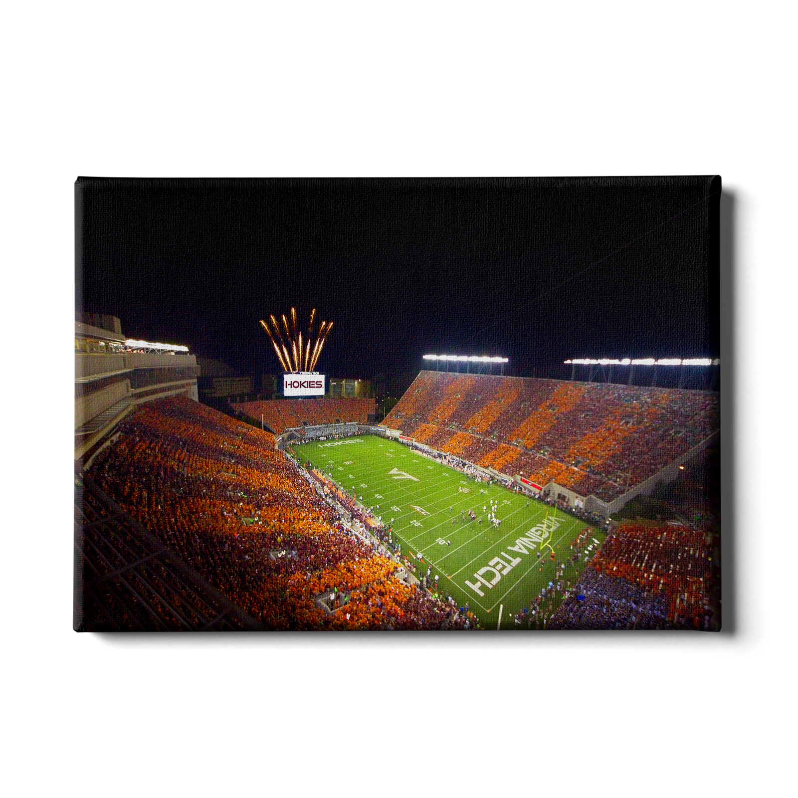 Virginia Tech Hokies - Aerial Striped Lane Stadium - College Wall Art #Canvas