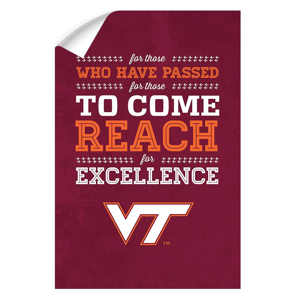 Virginia Tech Hokies - Reach - College Wall Art #Canvas