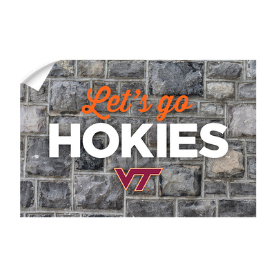 VIRGINIA TECH HOKIES - Lets Go Hokies - College Wall Art #Wall Decal