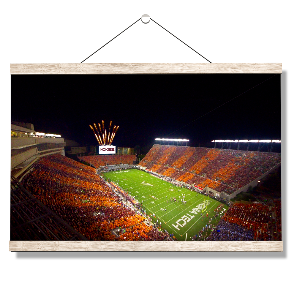 Virginia Tech Hokies - Aerial Striped Lane Stadium - College Wall Art #Canvas