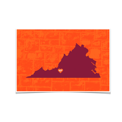 Virginia Tech Hokies - VT State Love - College Wall Art #Poster