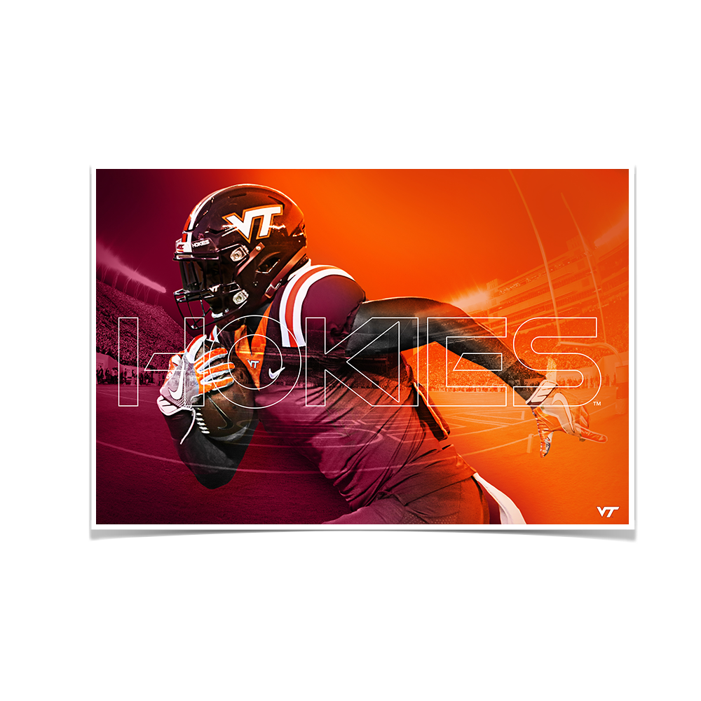 Virginia Tech Hokies - Maroon & Orange - College Wall Art #Canvas