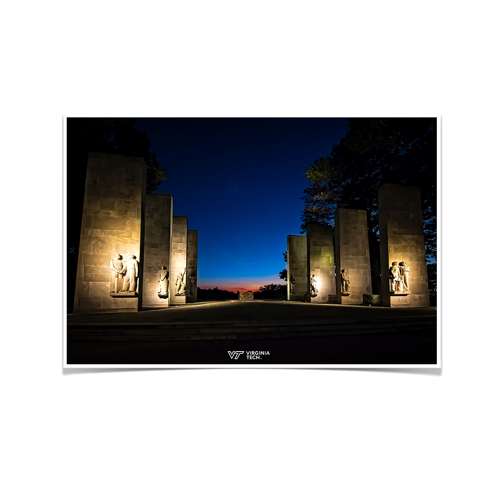 Virginia Tech Hokies -  Sunset at the War Memorial - College Wall Art #Canvas
