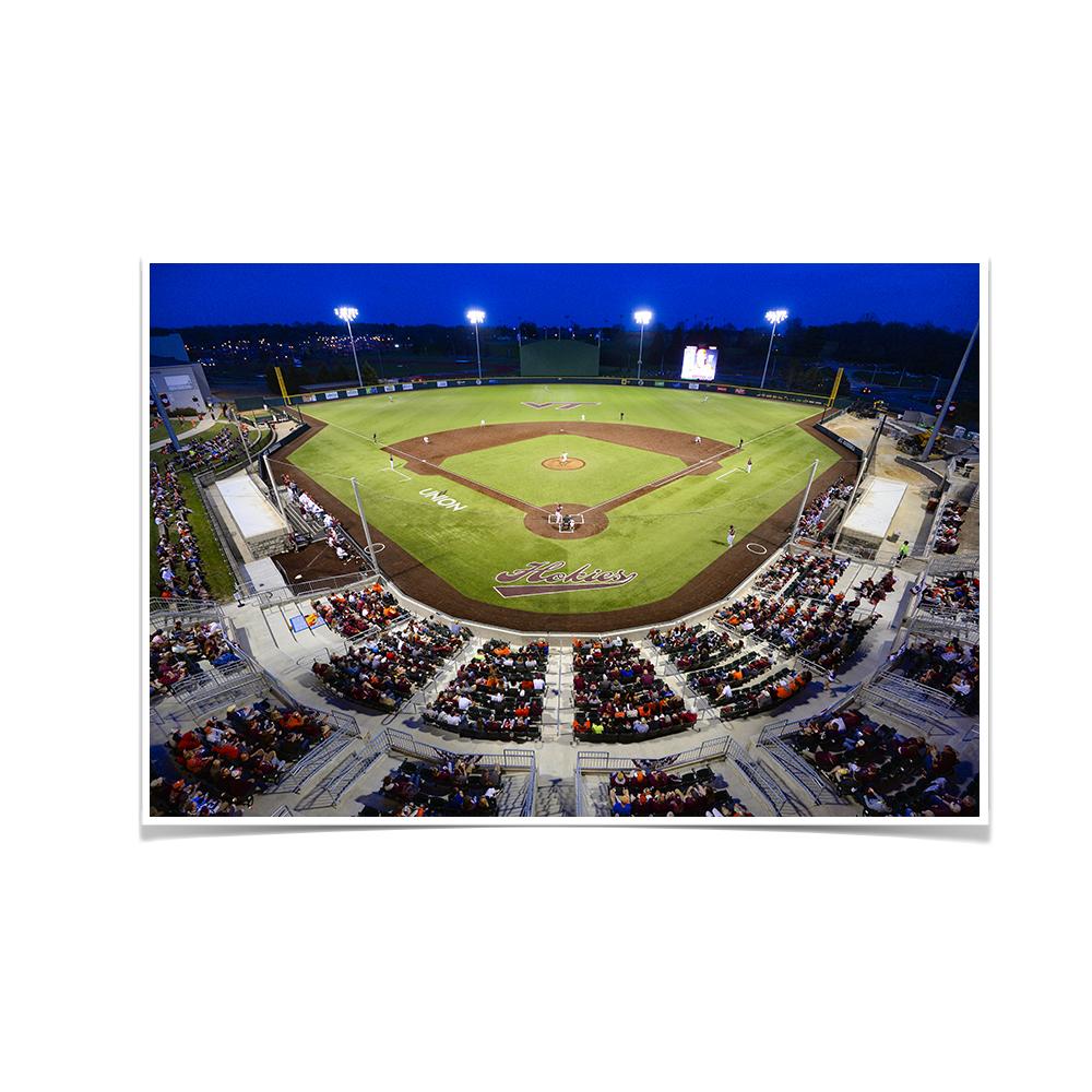 Virginia Tech Hokies - Night Time Union Park - College Wall Art #Canvas