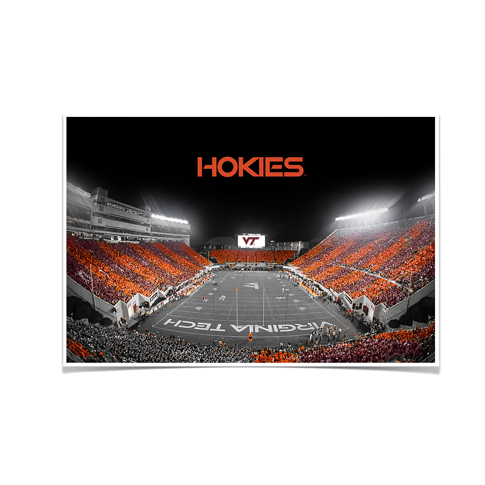Virginia Tech Hokies - Hokie Striped End Zone - College Wall Art #Canvas