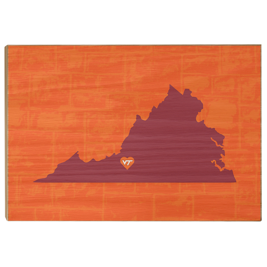 Virginia Tech Hokies - VT State Love - College Wall Art #Canvas