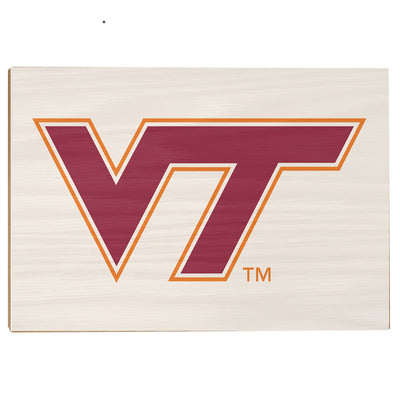 Virginia Tech Hokies - VT White - College Wall Art #Wood