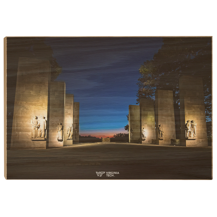 Virginia Tech Hokies -  Sunset at the War Memorial - College Wall Art #Canvas