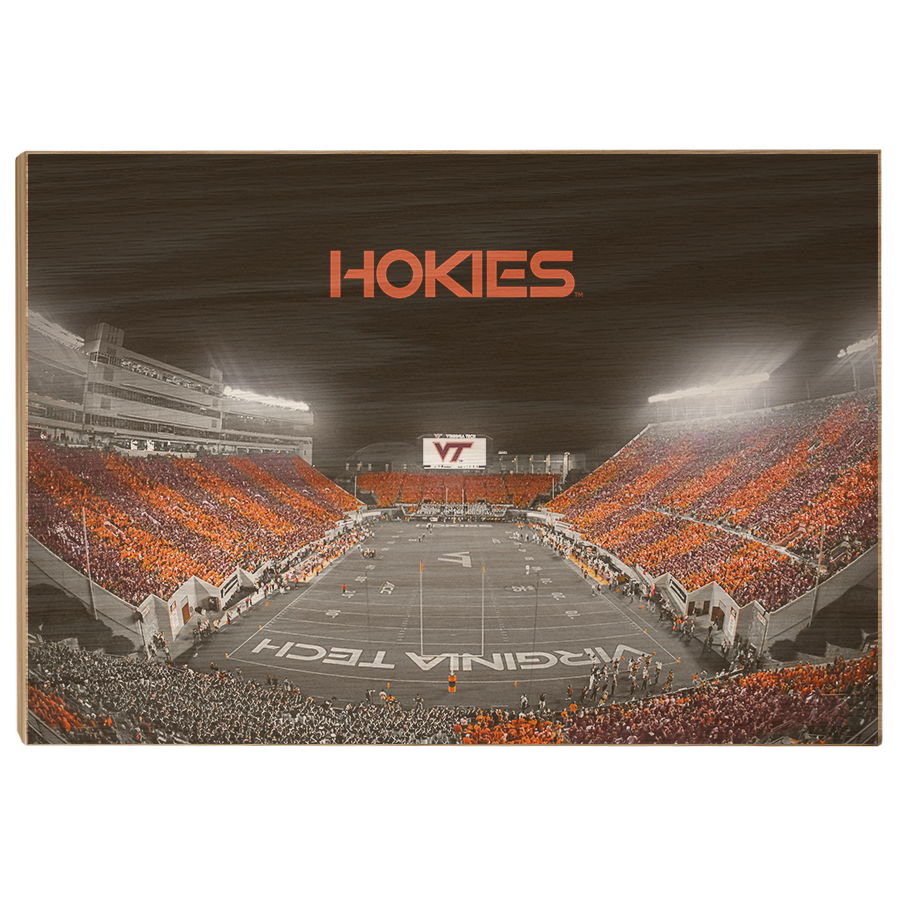 Virginia Tech Hokies - Hokie Striped End Zone - College Wall Art #Canvas