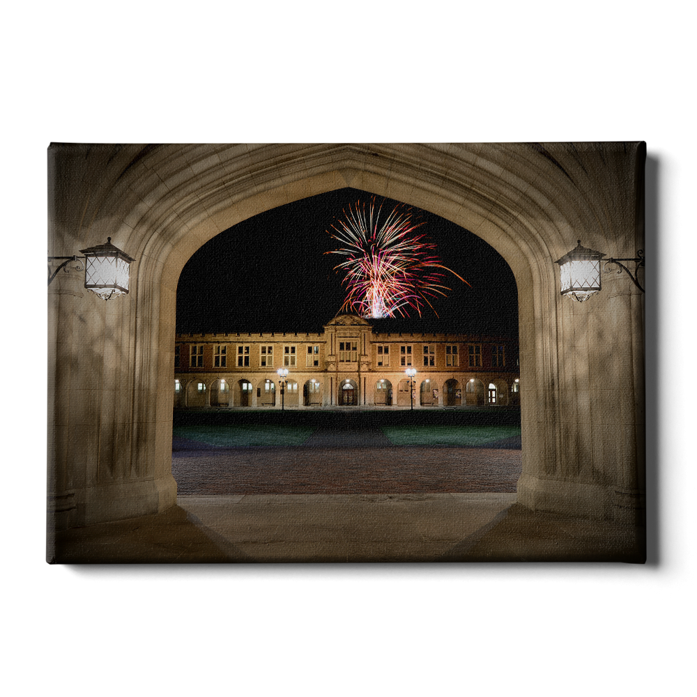 Washington University Bears - Lunar Fireworks - College Wall Art #Canvas