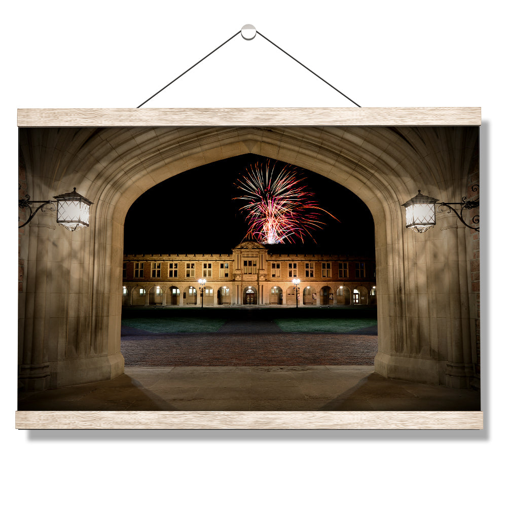 Washington University Bears - Lunar Fireworks - College Wall Art #Canvas