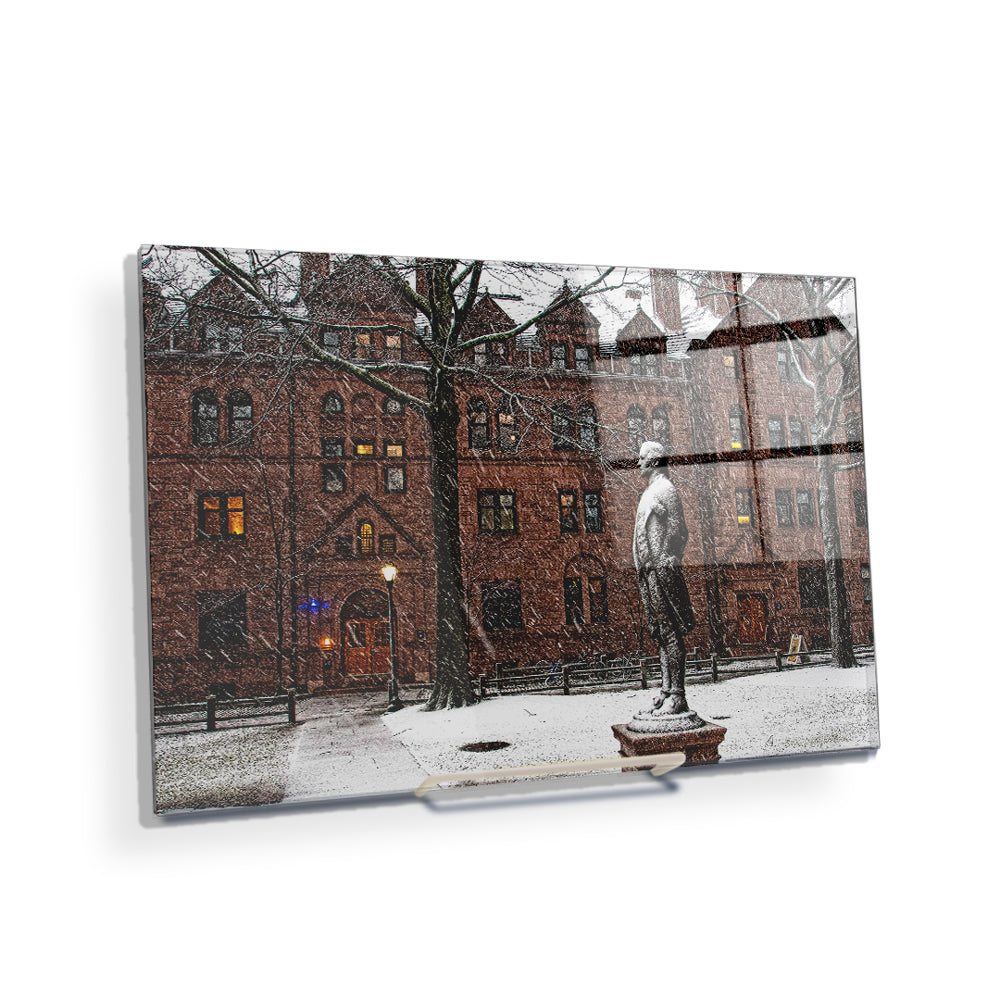 Yale Bulldogs - Snow on the old campus - College Wall Art #Canvas
