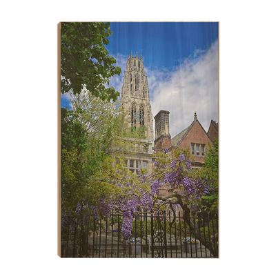 Yale Bulldogs - Springtime Harkness Tower - College Wall Art #Wood